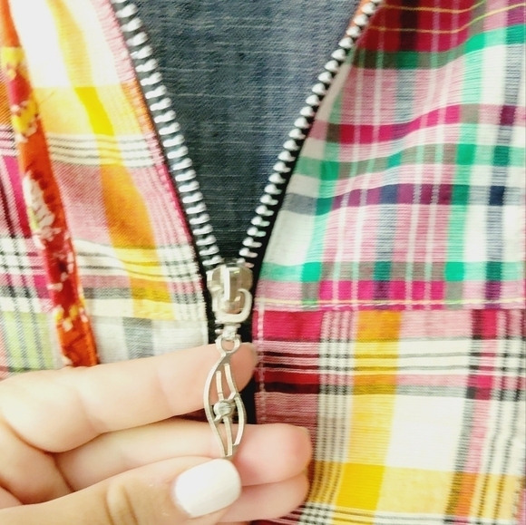 La Plage sweater with hoodie floral‎ plaid with hoodie size XS - Picture 3 of 9